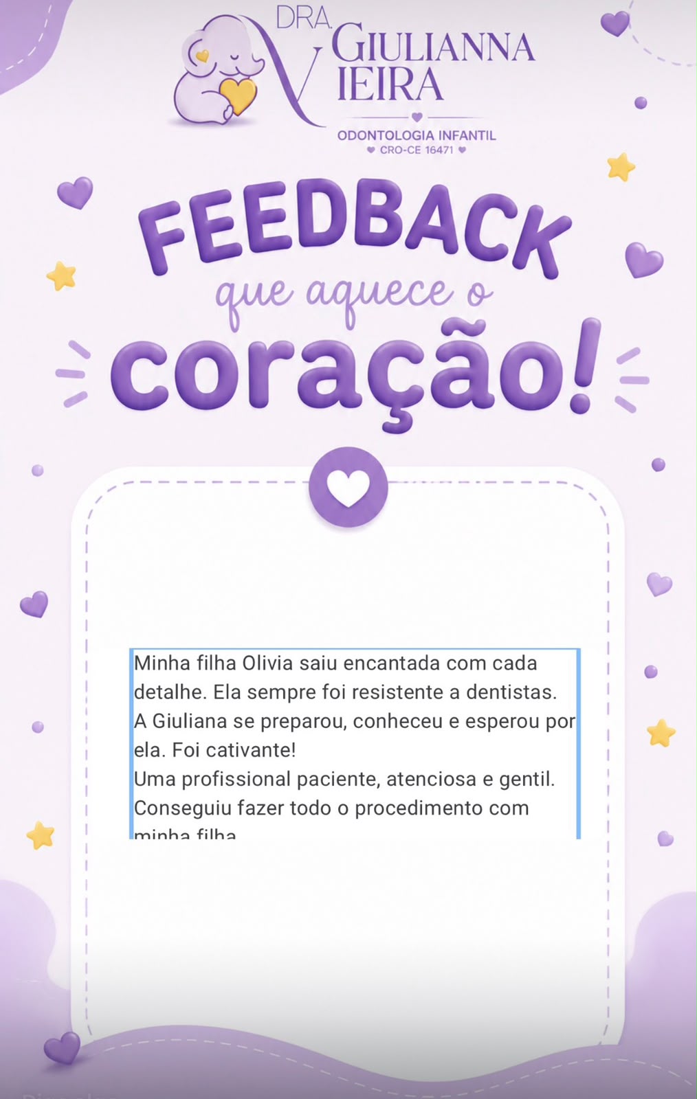 Print de feedback de paciente
